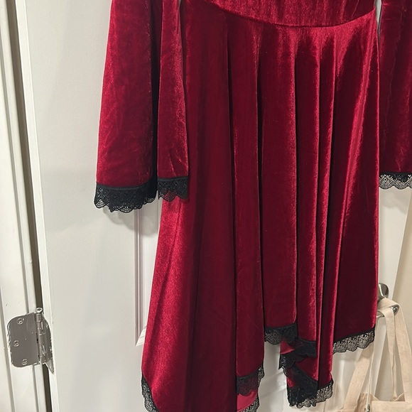 Velvet Wine Spectre Waterfall Dress, Blackmilk Size Medium - Picture 5 of 7